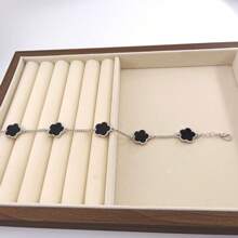 1 pièce Bracelet homme classique et élégant à motif de trèfle à cinq feuilles porte-bonheur