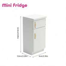 1/12 Escala Muebles de Cocina de Juguete Miniatura de Madera para Casa de Muñecas - Incluye Gabinete, Refrigerador, Estufa, Fregadero y Mostrador, Adecuado para Decoración de Casa de Muñecas, Combinación Rosa