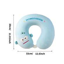 MINISO Hangyodon Series - U - Shaped Pillow | Cute Hangyodon Guards, Neck Pillow Comfort Upgraded! Made Of Slow - Rebound Memory Foam, It Fits The Neck Curve, Effectively Relieving Cervical Spine Pressure, And Not Easy To Deform After Long - Term Use. (1 Pc) - Teal - View 6