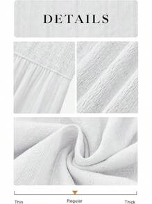 Vestidos Elegantes De Mujer Womens Long Sleeve Fall Dresses Casual Crew Neck Smocked High Waist Tiered Flowy Maxi Dress With Pockets - 白色 - 查看 7