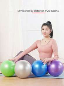 1pc 25cm Pilates Yoga Ball With Straw, Stability Ball For Balance, Stretching And Core Workout, Anti-Burst And Non-Slip Design Gym Accessories