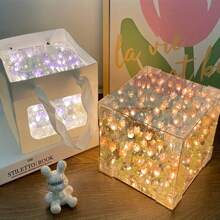 DIY Tulip Night Light, Creative Cube Mirror Night Light, Three Lighting Modes, Birthday Gift For Family, Mother's Day Gift - Multicolor - View 5