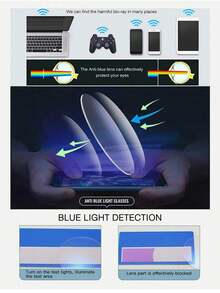 1/3pcs Unisex Square Frame Daily Wear Optical Glasses, Campus Style Face-Flattering Glasses - Multicolor - View 8