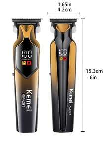 Máy cắt tóc điện KM-291, máy cắt tóc chuyên nghiệp, máy tỉa tóc không dây màn hình kỹ thuật số, máy cắt tóc nam dùng tại nhà, máy cắt tóc khắc họa tiết, sạc USB (1 chiếc) - Nhiều màu - Xem 5