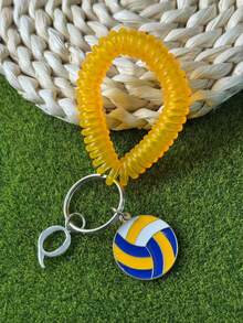 个性化排球钥匙扣礼品，送给段街运动员的礼物，感恩节和圣诞节礼物 - 黃色 - 查看 134