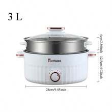 RAF 1,5 l/3 l Cuiseur à riz électrique portable multifonction, cocotte-minute à double couche, batterie de cuisine antiadhésive mini pour appareils électroménagers de cuisine à la maison - Prise de type UE E (220-240 V) - Voir 13