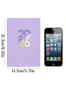 2026 Planner, 365 Days Daily Agenda Notebook, 1pc - 200 Sheets/400 Pages A5, Time Management Journal In English, Spanish, Portuguese