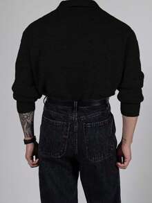 男士休闲纯色灯芯绒高密度面料套头卫衣，拉链领，罗纹质地，适合所有季节，秋冬季穿着