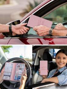 Soporte premium para documentos del automóvil - Organizador elegante para hombres y mujeres - Almacena de manera segura el , el registro y los manuales - Listo para la guantera, compacto, regalo ideal para la novia, viajes y sol