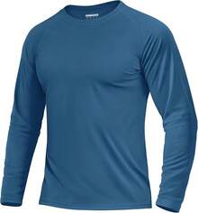 Boladeci Men's UPF 50 Sun Protection UV SPF Shirts Long Sleeve Lightweight Quick Dry Swim T-Shirts Rash Guard - Blue Grey - View 1