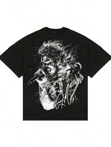 Posty Malone Tour Vintage Rap Country Concert Printed TShirt,Women Oversized Y2K Western Cowgirl Bootleg Cotton Crew Neck Summer Festival Vacation Top - AA13 - 查看 2
