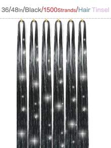 Hair Tinsel Sparkly Hair Extensions Set, For DIY Styling, Festival Looks & Party Hair Accessories