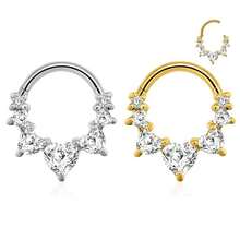 Cercei Daith pentru cartilaj pentru femei, cercei mici din aur, piercing hipoalergenic cu Helix, Huggie, titan, oțel chirurgical 14k, implant de diamant, bijuterii din zirconiu cubic