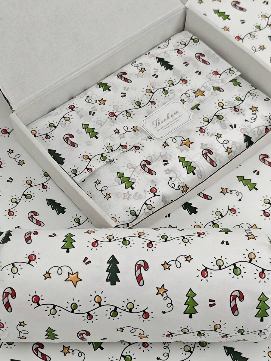 5/10/20/40pcs Christmas Lights Pattern Tissue Paper, Includes Christmas Tree, Candy, Star Patterns - 20 Inch X 14 Inch, Handmade Wrapping Paper, Easy To Protect Items, Suitable For Gift Box Filling, Party Decoration - Christmas Style Design, Durable Packaging, Holiday Packaging, Holiday Decoration - Multicolor - View 1