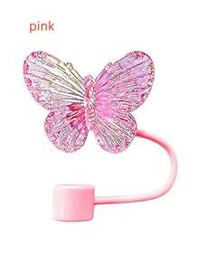 Straw Lid Accessories Fit For 40oz Tumbler Cup Butterfly Straw Lid, Suitable For Birthday Gifts, Valentine's Day, Family Gathering, Rainbow Shiny Purple Butterfly Straw Topper, Dreamy Laser Butterfly Straw Lid, Beverage Dust-Proof Straw Lid Glass Cup Accessories, Party Gifts - Multicolor - View 11