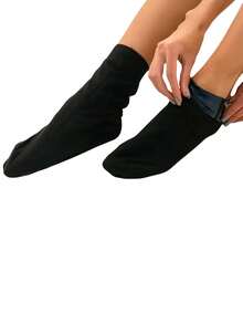 1 Pair, 2026 New PU Material Sports Shoe Covers, Sweat-Proof, Heat-Retaining, Anti-Cracking, Moisturizing Coating, Absorbent And Breathable, Suitable For Sports And Home Use - Blue - View 8