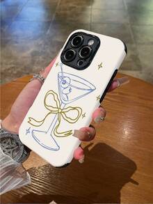 1 件时尚简约马提尼图案防震防滑柔软 TPU + PC 混合材质手机壳适用于 Apple 11/12/13/14/15/16/16 Plus/16 Pro/16 Pro Max - 彩色 - 查看 3