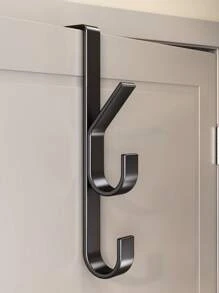 Gancio in alluminio nero, gancio per asciugamani da bagno, gancio per porta del soggiorno, gancio da parete spesso, appendiasciugamani