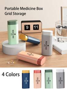 1pc 7-Day Pill Box With Large Capacity, Dust And Moisture Proof Organizer For Vitamins And Medicines,Compartment Storage Box, Multi Compartment Medicine Storage Box, Accessory Storage Box, Ideal For Travel And Outdoor Use, Polypropylene Material, Travel Pill Organizer | Modern Pill Box | Secure Closure Box, Pill Organizer For Travel - Multicolor - View 11