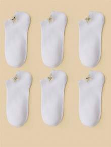 6 Đôi Tất Nữ Màu Kẹo Miệng Động Vật Hoạt Hình Nhãn Tất Thời Trang Đơn Giản Để Mặc Thường Ngày - Nhiều màu - Xem 9