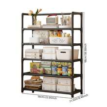 1 件/多层收纳架，家用收纳架，卧室落地展示架，简易耐用零食/杂物/鞋架，塑料+粉末涂层管+无纺布材质，易于组装，适用于各种场景 - 彩色 - 查看 4