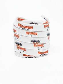 Halloween Personalized Sports Sneakers Decorative Shoelaces, Fashion Halloween Decorative Shoe Accessories Polyester Woven Flat Shoelaces. - Multicolor - View 4