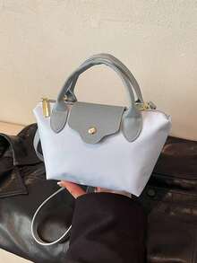 Túi xách nữ mới bằng nylon Dandelion màu trơn, túi đeo vai, túi đeo chéo - Màu xanh nhạt - Xem 11