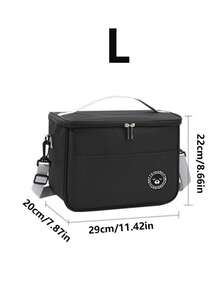 1pc/2pcs/3pcs Black Hand-Held Lunch Box Bag With Rice, Thickened Lunch Box, Insulated Meal Bag, Oxford Cloth Bento Bag, Office Worker Bento Bag - Black - View 10