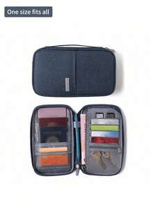 Travel Passport Cover Waterproof Passport Holder Holder Multi-Function ID Document Wallet Organizer Portable Travel Bag Document Collection Package - Navy Blue - View 4