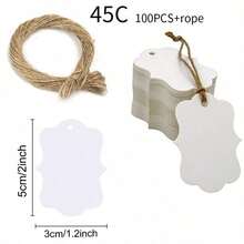 100Pcs/Pack Thank You For Your Tags And Ropes, Party And Holiday Decoration Kraft Paper, Gift Tag Tags, DIY Handmade Thank-You Tags, Holiday Gift Tag Tags, Party And Wedding Decoration, Blank Tags, Holiday Party Decoration, Christmas Gift Tag Tags