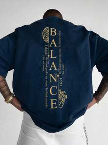 GRDR 男士时尚印花宽松短袖T恤 | 精致设计 | 夏季必备 | 易于搭配，展现您的风格 - 藏蓝色 - 查看 2