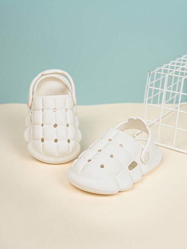 1 par de zapatos cómodos y transpirables con agujeros para bebés, zapatos de playa protectores de EVA, lindos para niñas pequeñas, elegantes para niños pequeños, zapatos para exteriores y jardín