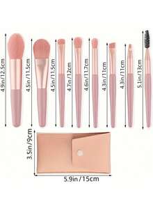 Zestaw 8 pędzli do makijażu i skórzana torba, mini przenośny zestaw pędzli do makijażu dla początkujących, narzędzia kosmetyczne, najwyższej jakości, ultramiękki pędzel do podkładu, pędzel do cieni do powiek, pędzel do brwi, pędzel do ust, pędzel do cieni do powiek, wygodny w podróży i do użytku domowego, zestaw pędzli, zestaw pędzli do makijażu, zestaw pędzli do makijażu, kompletny zestaw do makijażu, zestaw pędzli do makijażu, kompletny zestaw do makijażu, zestaw pędzli, zestaw pędzli do makijażu, zestaw prezentowy do makijażu, zestaw