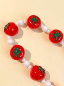1pc Women's Fashion Tomato Necklace, Unique Handmade Design Sweet & Elegant, Suitable For Daily Wear, Party, Music Festival, Wedding Or Any Occasion