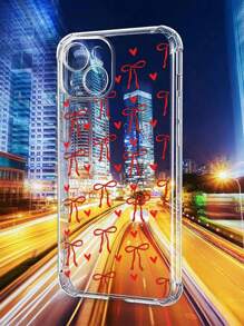 1pc Shockproof Butterfly Transparent Silicone Phone Case Compatible With IPhone, Galaxy, Mi, Redmi, TPU Protective Back Cover Compatible With IPhone Case Waterproof Anti-Fall Scratch Resistant - Red - View 8