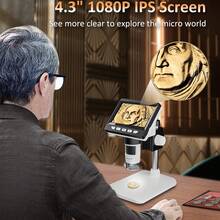 1080P INSKAM HD Digital Microscope - 1000X Real Shot, 8LED, Laptop Compatible - Dual Power Battery/USB, Rechargeable Lithium Polymer, ≤36V