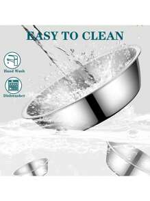 1 buc. Bol pentru hrană pentru pisici din oțel inoxidabil, 5,3/6,1/6,9 inch (aprox. 13,5/15,5/17,5 cm), potrivit pentru pisici de interior, vas pentru hrană umedă puțin adânc și lat, bol pentru hrănirea animalelor de companie pentru pisici, câini mici și pui