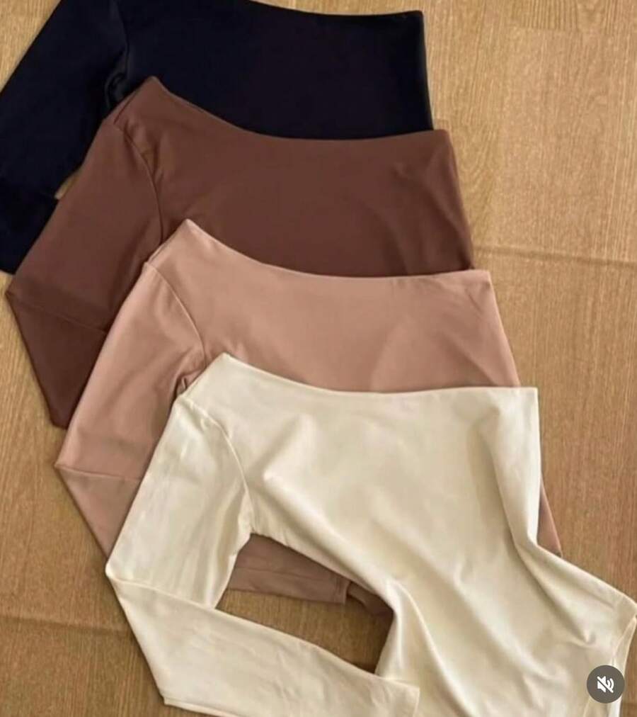 Body Manga Unica Feminina  De Um Ombro So Ele Possui Um Design Assimetrico com Uma Manga  Longa Em Um Braço So