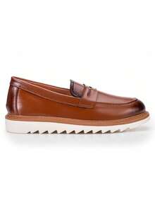 GuGi Men's Casual Social Comfortable Loafer Moccasin With Non-Slip Tractor Sole 5400-GG - 駝色 - 查看 4