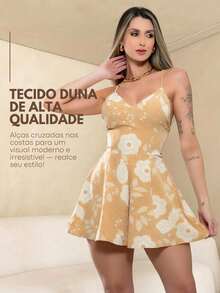 Macaquinho Floral com Costas Abertas – Alças Finas, Caimento Perfeito e Tecido Suave para Dias Quentes e Momentos Especiais