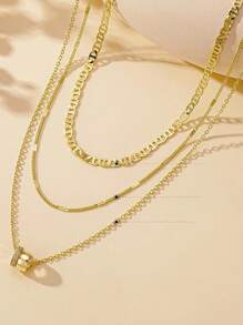 Layered Necklaces For Women - 14K Gold Plated Necklace, Dainty 3Pcs Layered Stacked Necklace, Circle Chain Necklaces, Non Tarnish Waterproof Jewelry, Birthday Gifts Mothers Day Gift