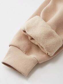 Felpa girocollo a maniche lunghe per ragazze pre-adolescenti/bambine, design minimalista a cuore, vestibilità casual e ampia, top a maniche lunghe versatile - Albicocca - Visualizzare 8