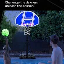 1pc Glow-In-The-Dark PVC Inflatable Luminous Bouncy Basketball Toy, Suitable For Water And Ground Games, Diameter 16cm/18cm (6.3in/7.1in) - Multicolor - View 7