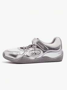 CAMEL CROWN Zapatos deportivos y casuales para mujer, zapatos Mary Jane con media luna para otoño e invierno, zapatos casuales retro y transpirables - Plata/M - Ver 2