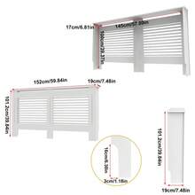 UNHO S/M/L/XL White Radiator Cover Modern Horizontal Slats MDF Radiator Cover Slatted Grill Shelf For Home 101cm Height (Internal 100cm) XJJ673-A - White - View 9