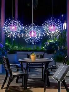 Bộ 6/3 đèn dây trang trí năng lượng mặt trời, 540/270 đèn LED, 8 chế độ, có thể điều chỉnh độ sáng, chống nước, đèn treo tự làm hình ngôi sao, thích hợp cho tiệc tùng, sân vườn, trong nhà/ngoài trời, ban công và sân nhà (Trắng ấm/Trắng/Màu) - Nhiều màu - Xem 11