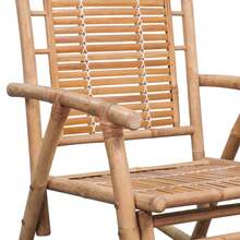 vidaXL Rocking Chair Natural Bamboo Bamboo 26 X 33.9 X 41.3 In Rocking Chair Rectangular Farmhouse Bamboo Rocking Chair Patio Chairs Gliders Porch Rocking Chairs - Brown - View 8
