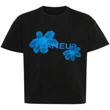 Flaneur Homme Floral Graphic Brand Pattern Printed T-Shirts Summer Luxury Brand Pure Cotton Men And Women T-Shirts - Black - View 1
