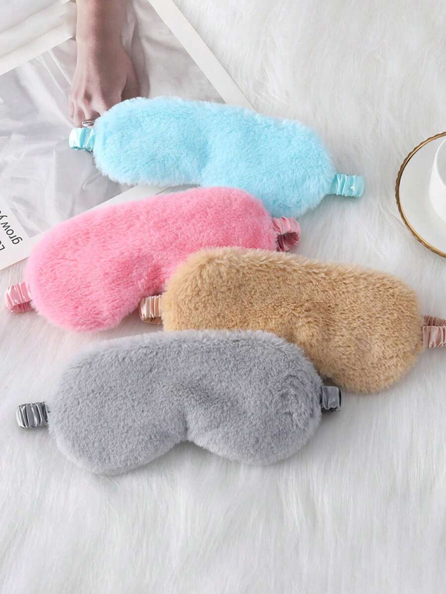 Maschera per gli occhi in colore unito e in morbido pile, comoda copertura per gli occhi per casa, riposo, viaggio, lavoro, maschera per il sonno che blocca la luce, adatta per autunno/inverno, scuola, ritorno a scuola, viaggio, elementi essenziali per il viaggio, elementi essenziali per la casa, maschera per gli occhi, maschera per il sonno