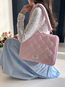 蝴蝶结刺绣笔记本电脑包,适用于 MacBook 13/14 英寸 15/15.6 英寸,笔记本电脑单肩包笔记本电脑包女士保护套大学必备品返校笔记本电脑套秋季大学必备品 - 彩色 - 查看 8